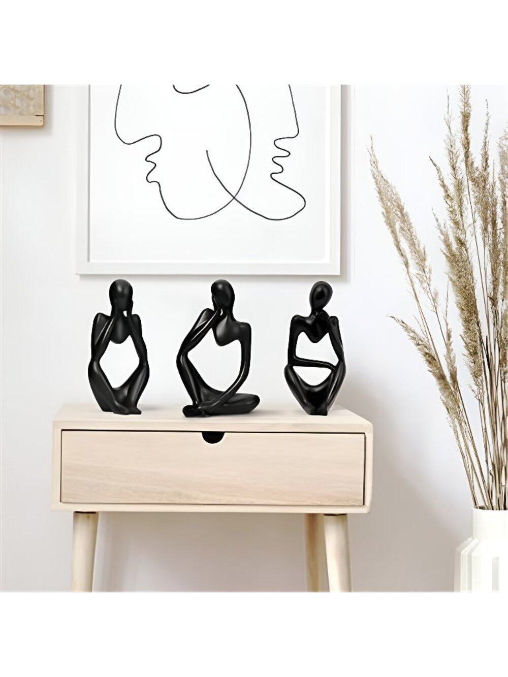 Resin Statue Thinker Style Decoration Abstract Sculptures Collectible